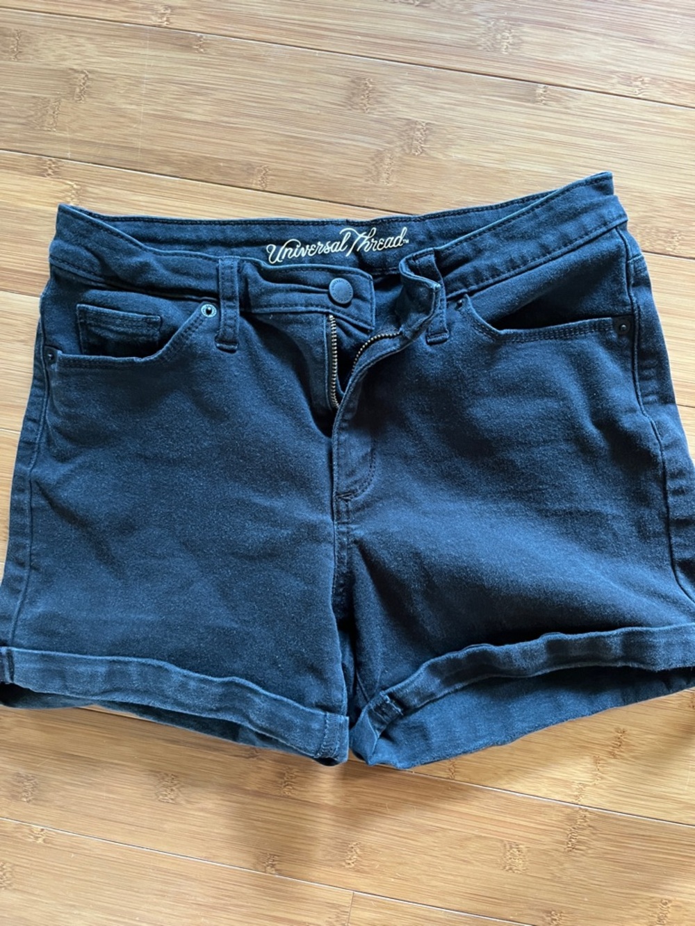 Universal Thread black denim cuffed women's shorts